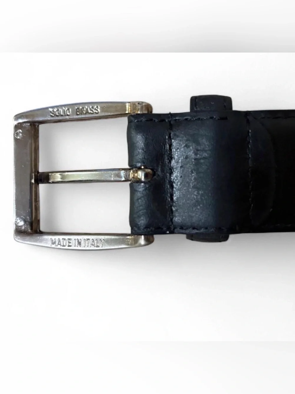 Dolce & Gabbana Black Leather Belt with Silver Buckle Size 48/90 Made in Italy